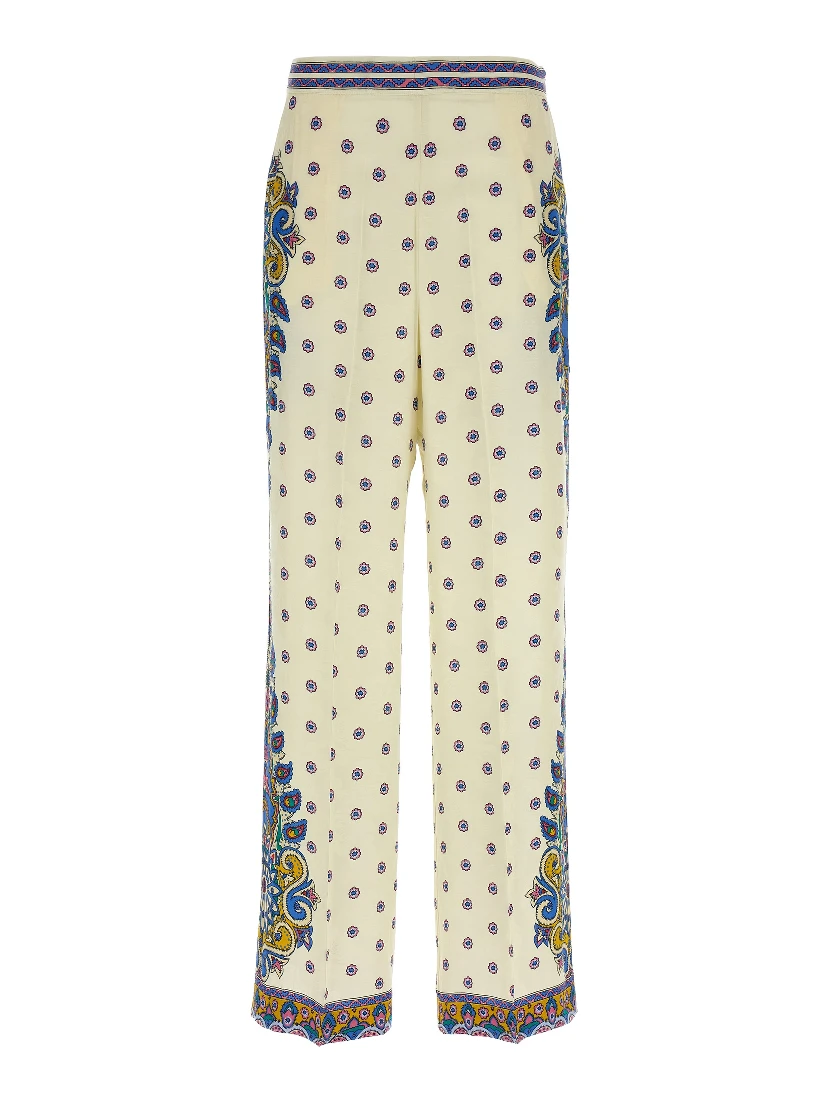 White Viscose Casual Pants