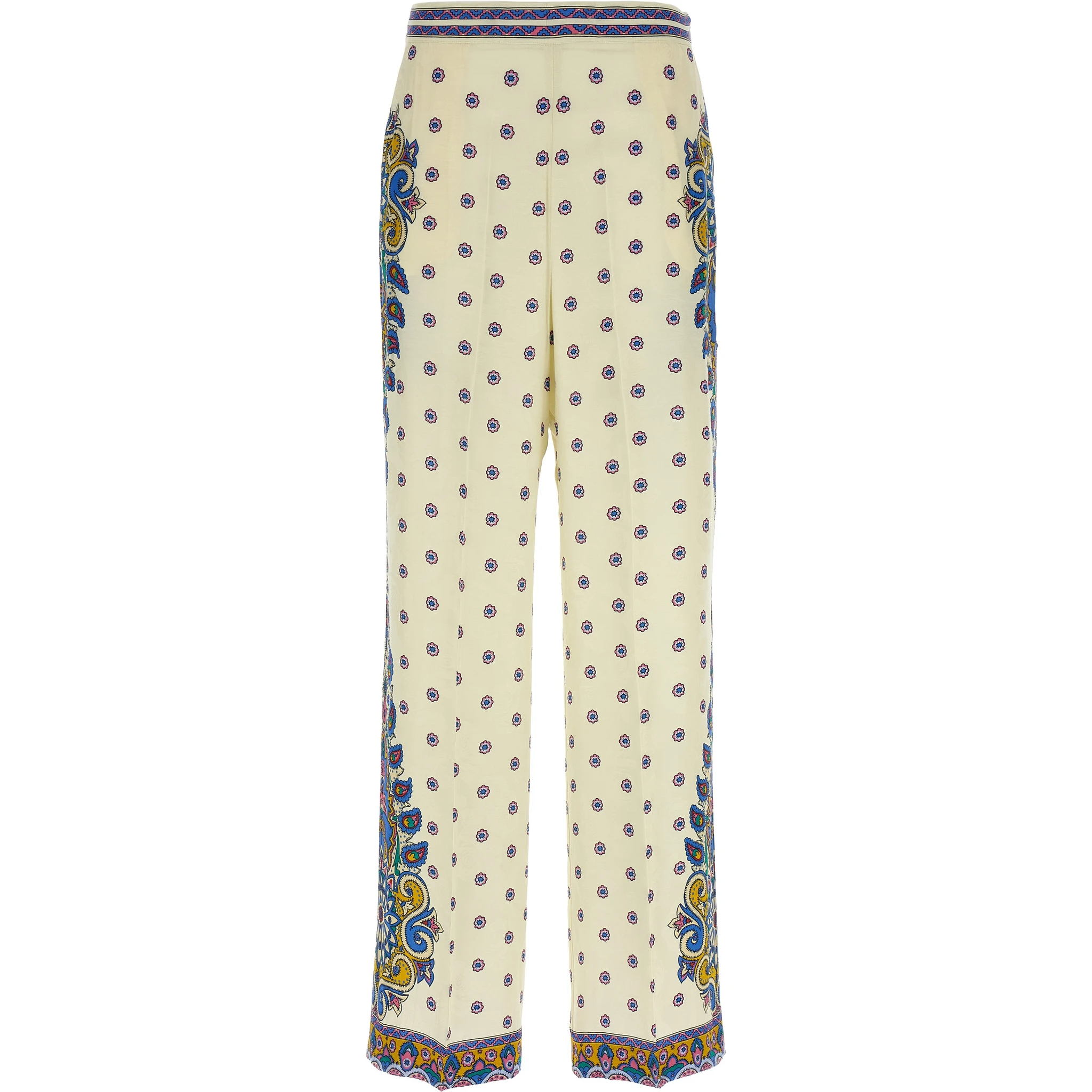 White Viscose Casual Pants