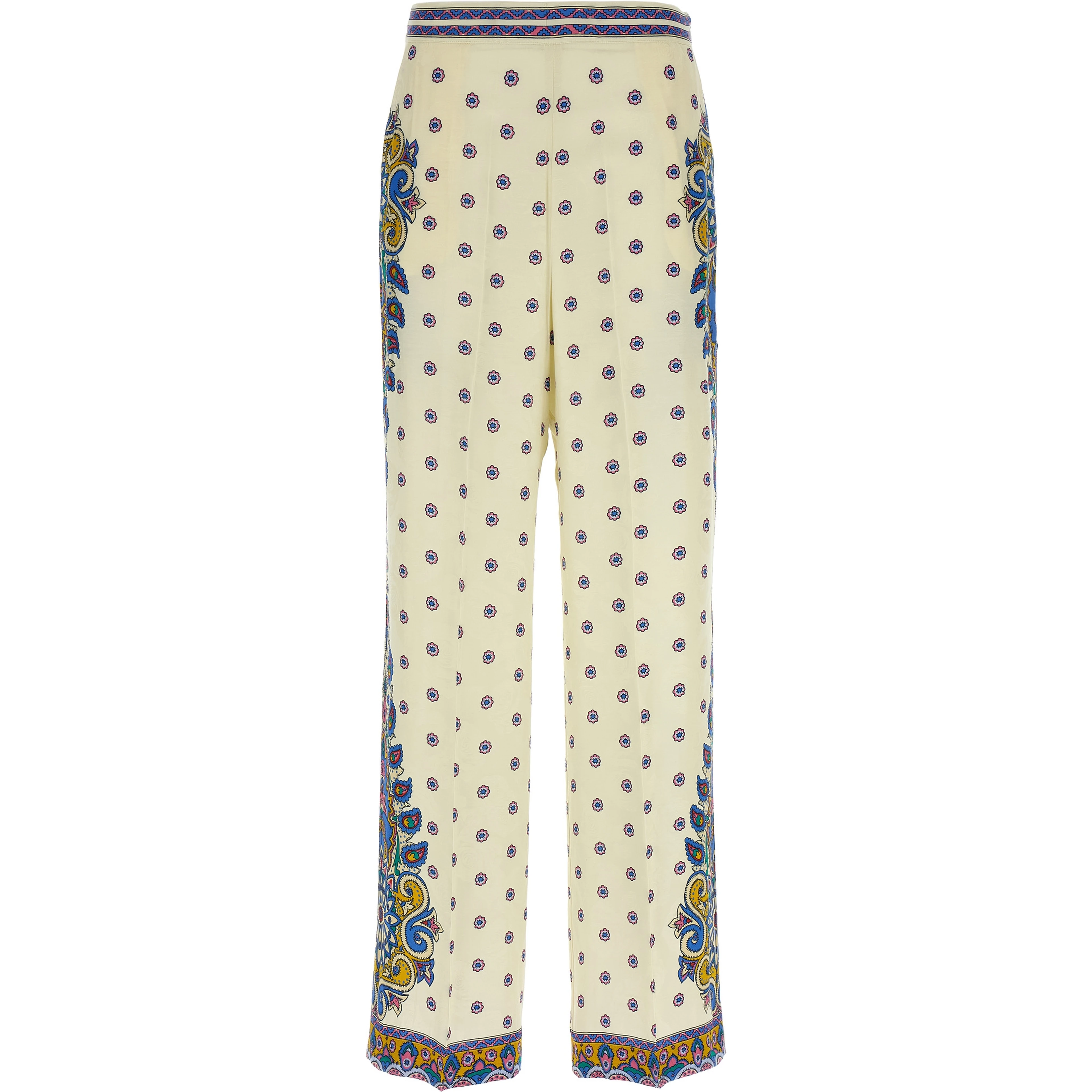 White Viscose Casual Pants