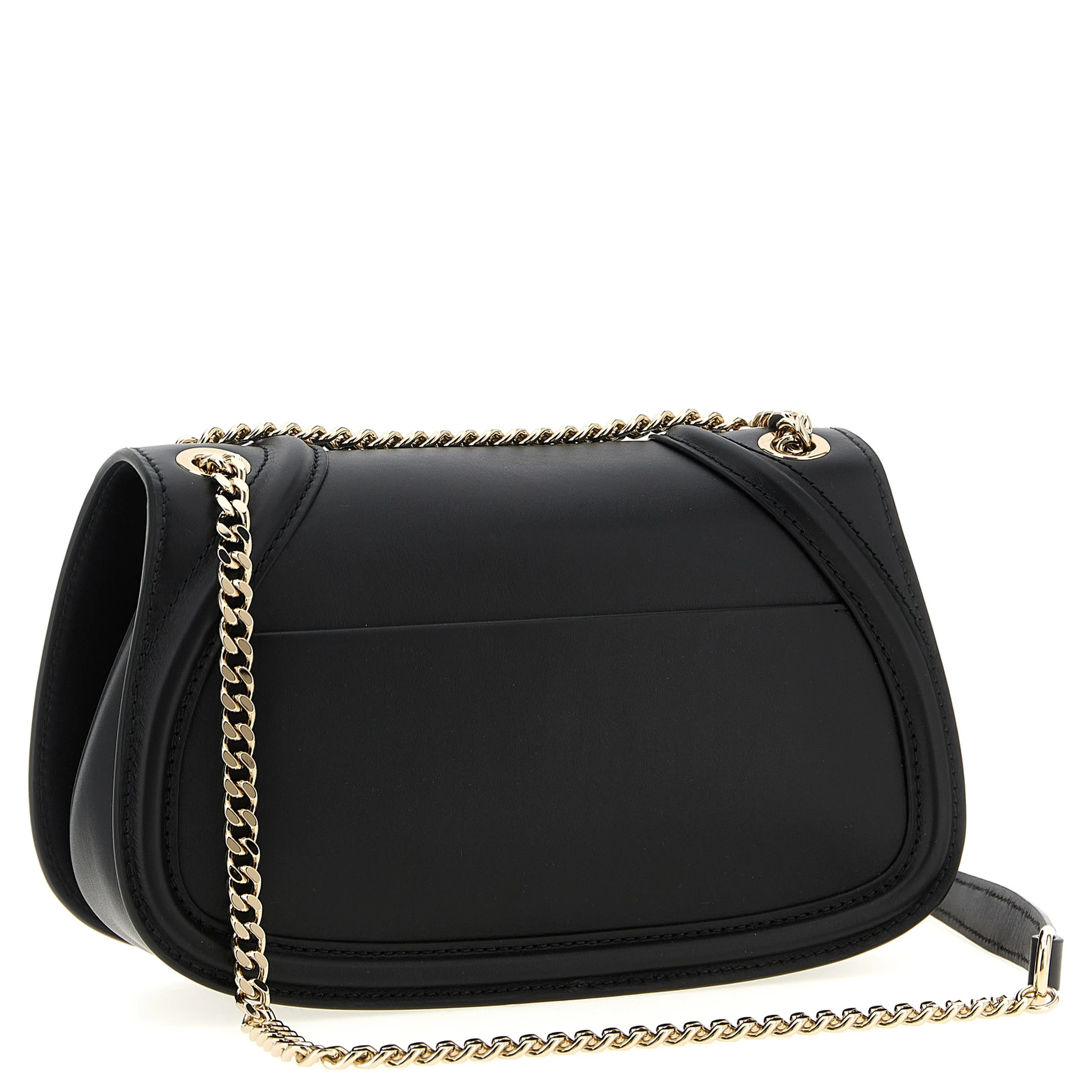 Black Calfskin Shoulder Bag