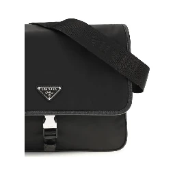 Black Recycled Polyamide Shoulder Bag