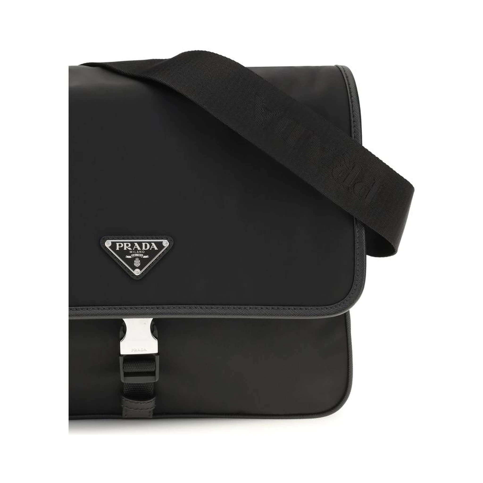 Black Recycled Polyamide Shoulder Bag