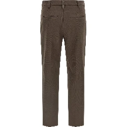 Brown Cotton Casual Pants