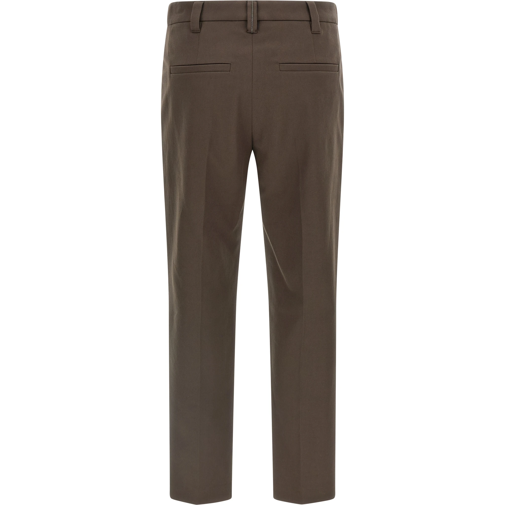 Brown Cotton Casual Pants