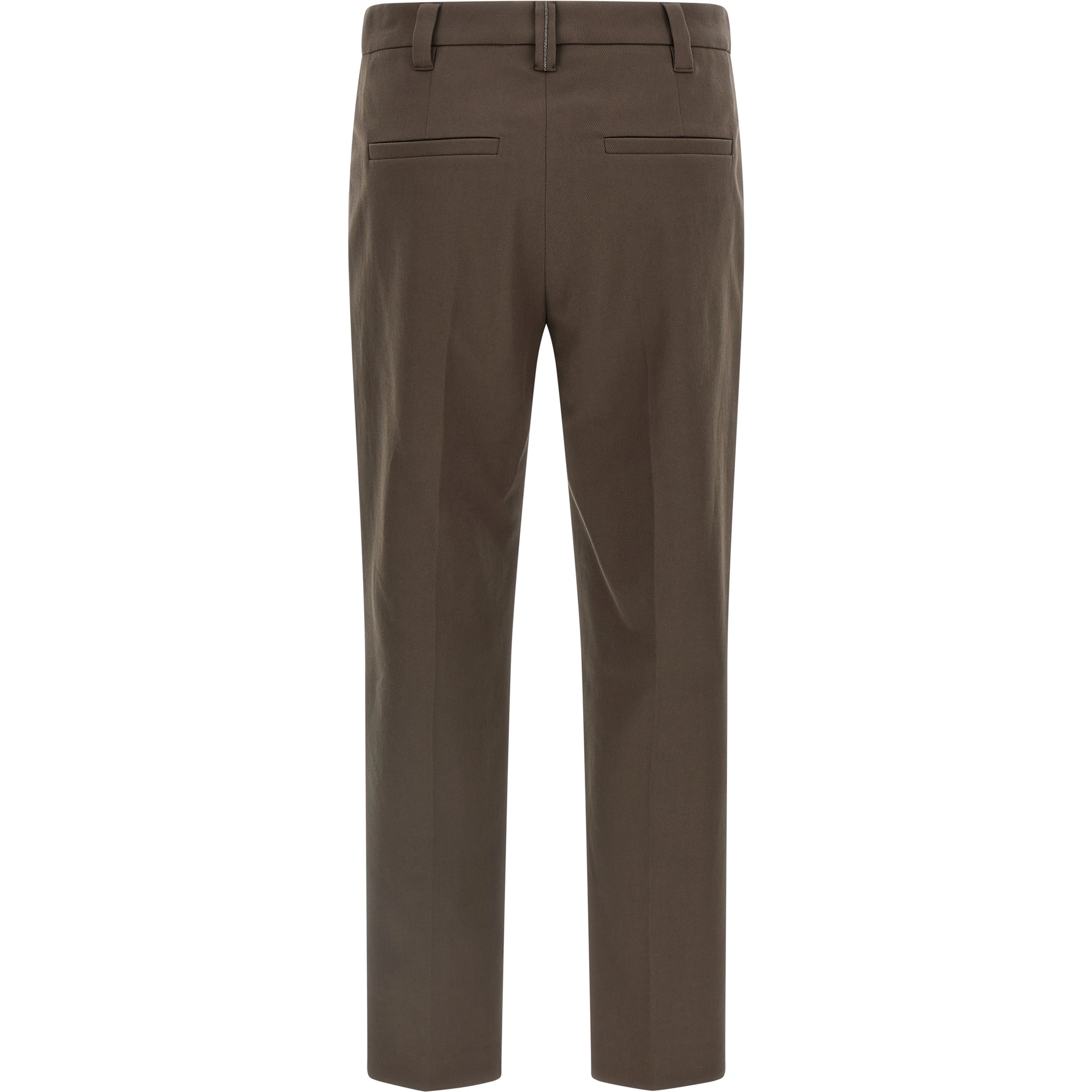 Brown Cotton Casual Pants