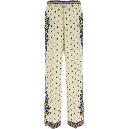 White Viscose Casual Pants