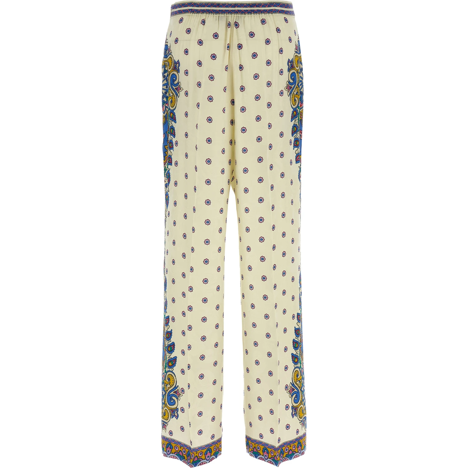 White Viscose Casual Pants