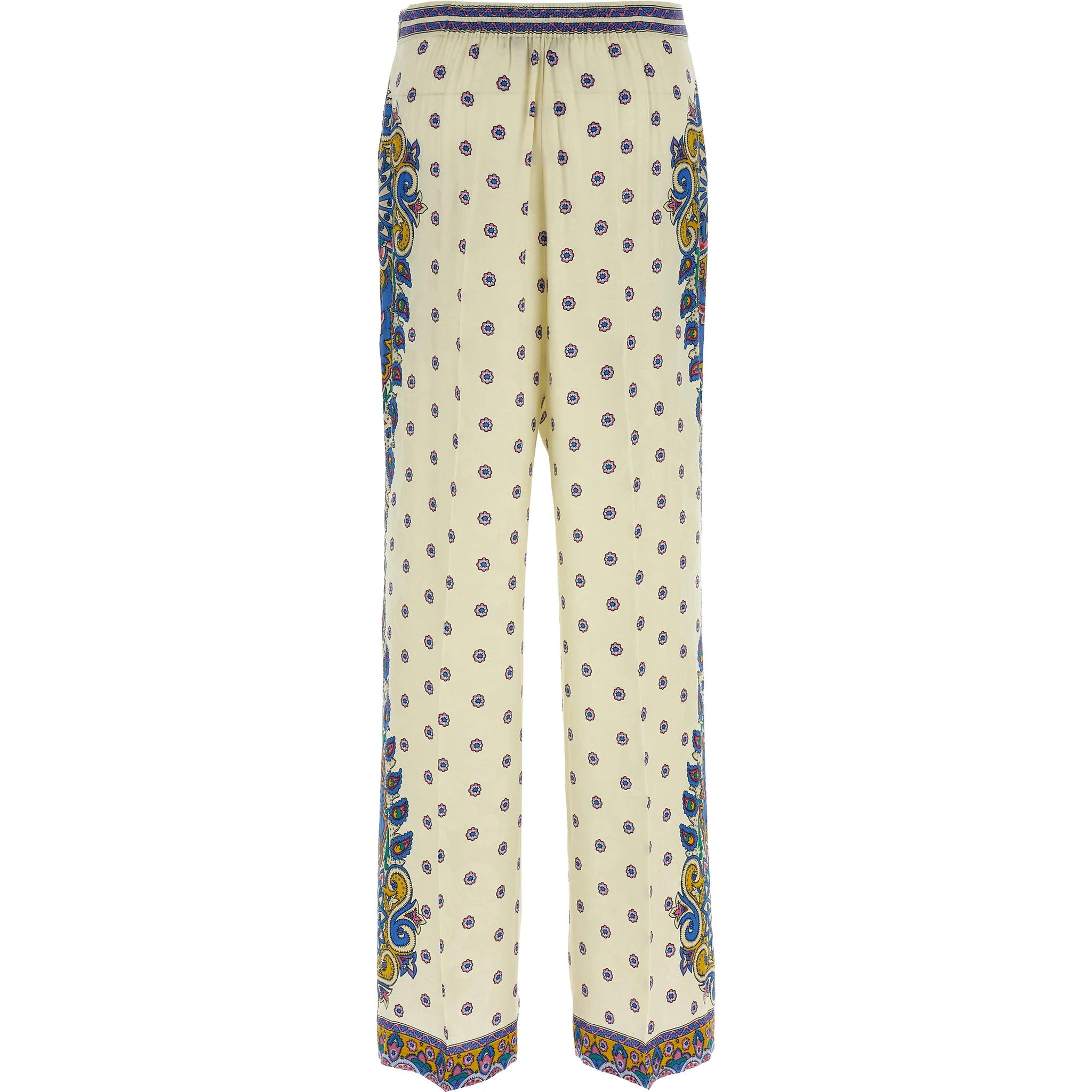 White Viscose Casual Pants