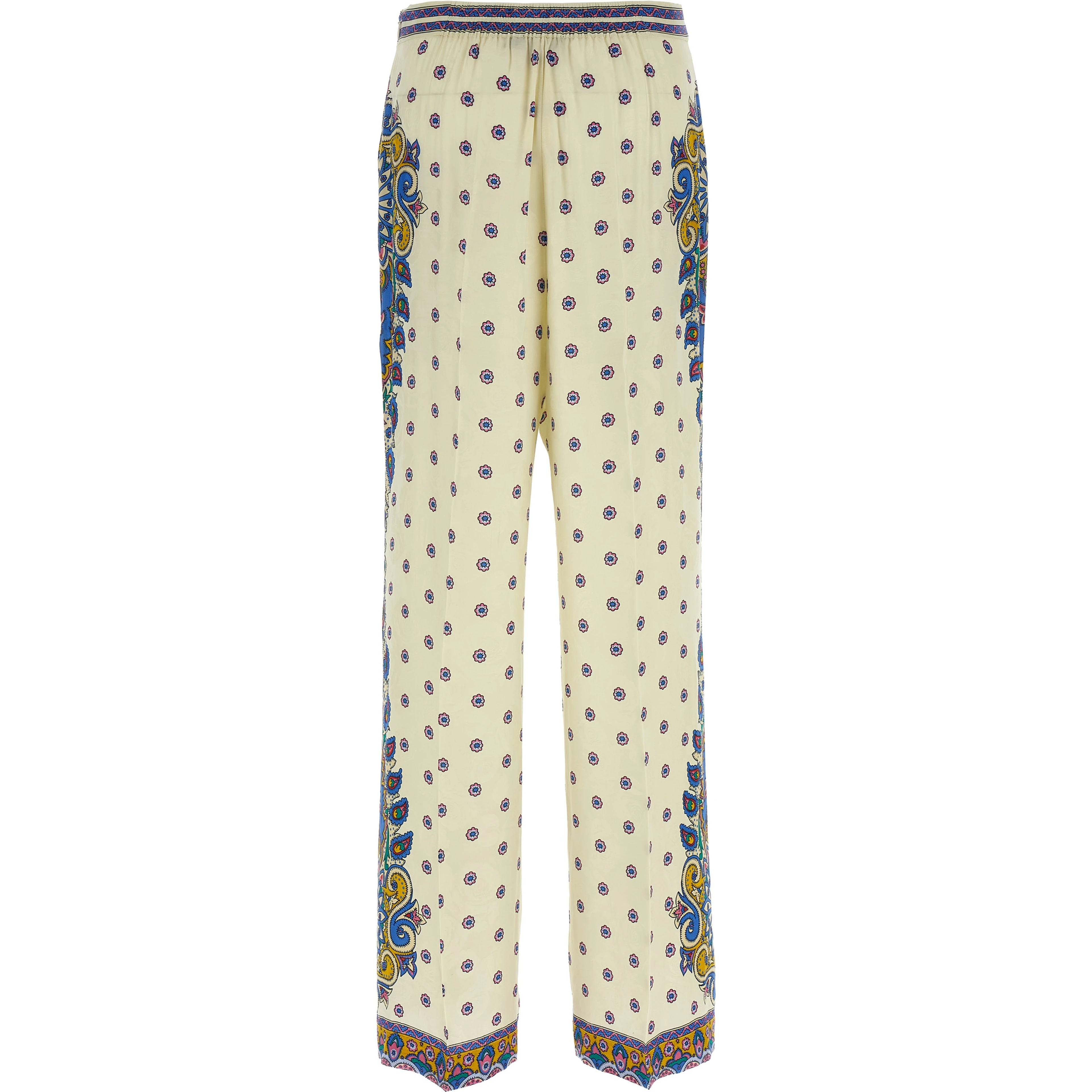 White Viscose Casual Pants