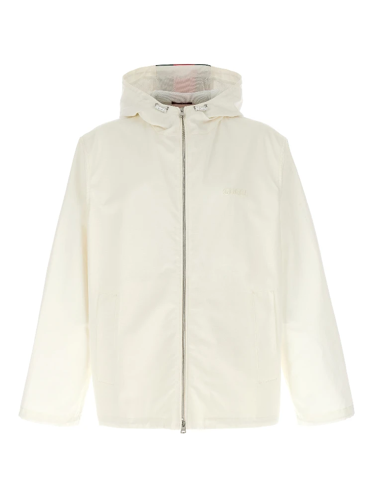 White Cotton Shell Jacket