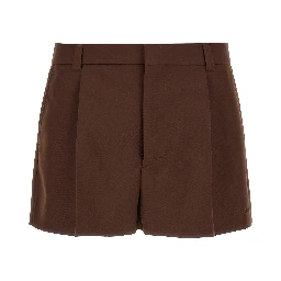 Brown Wool Bermuda Shorts