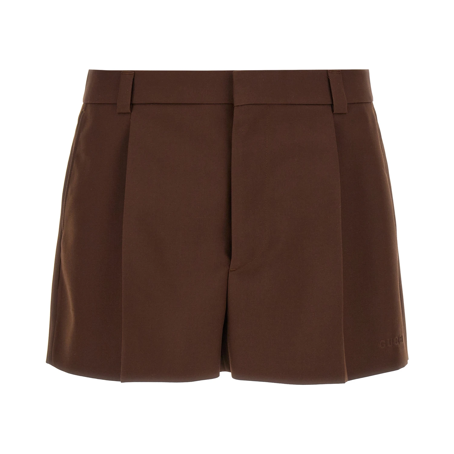 Brown Wool Bermuda Shorts