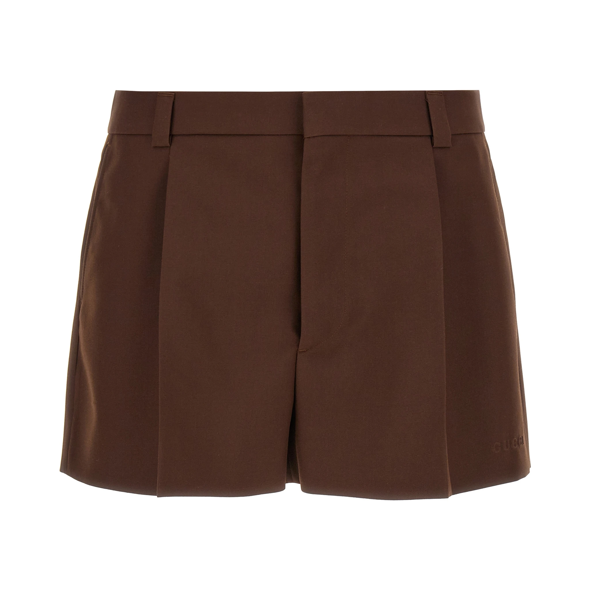 Brown Wool Bermuda Shorts