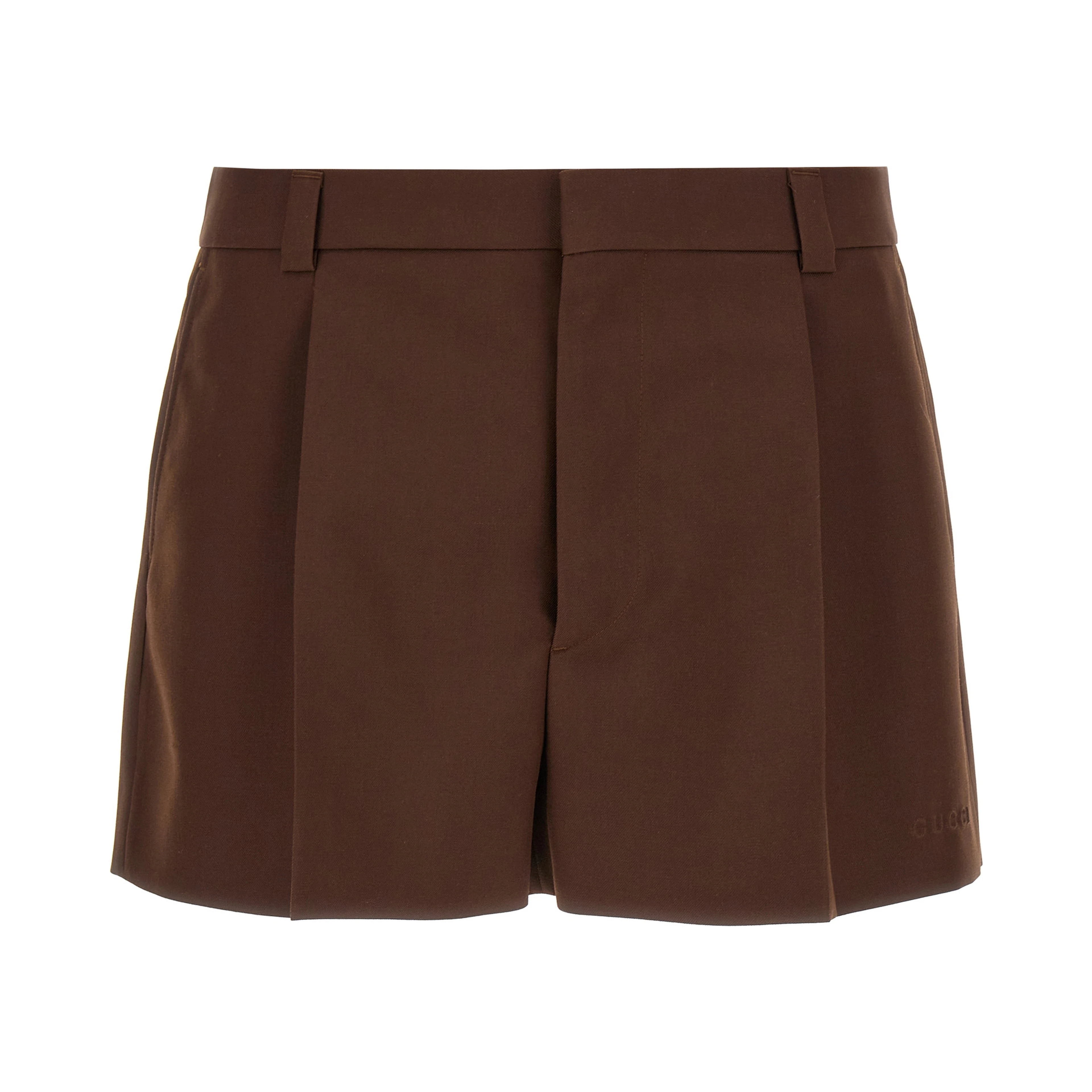 Brown Wool Bermuda Shorts