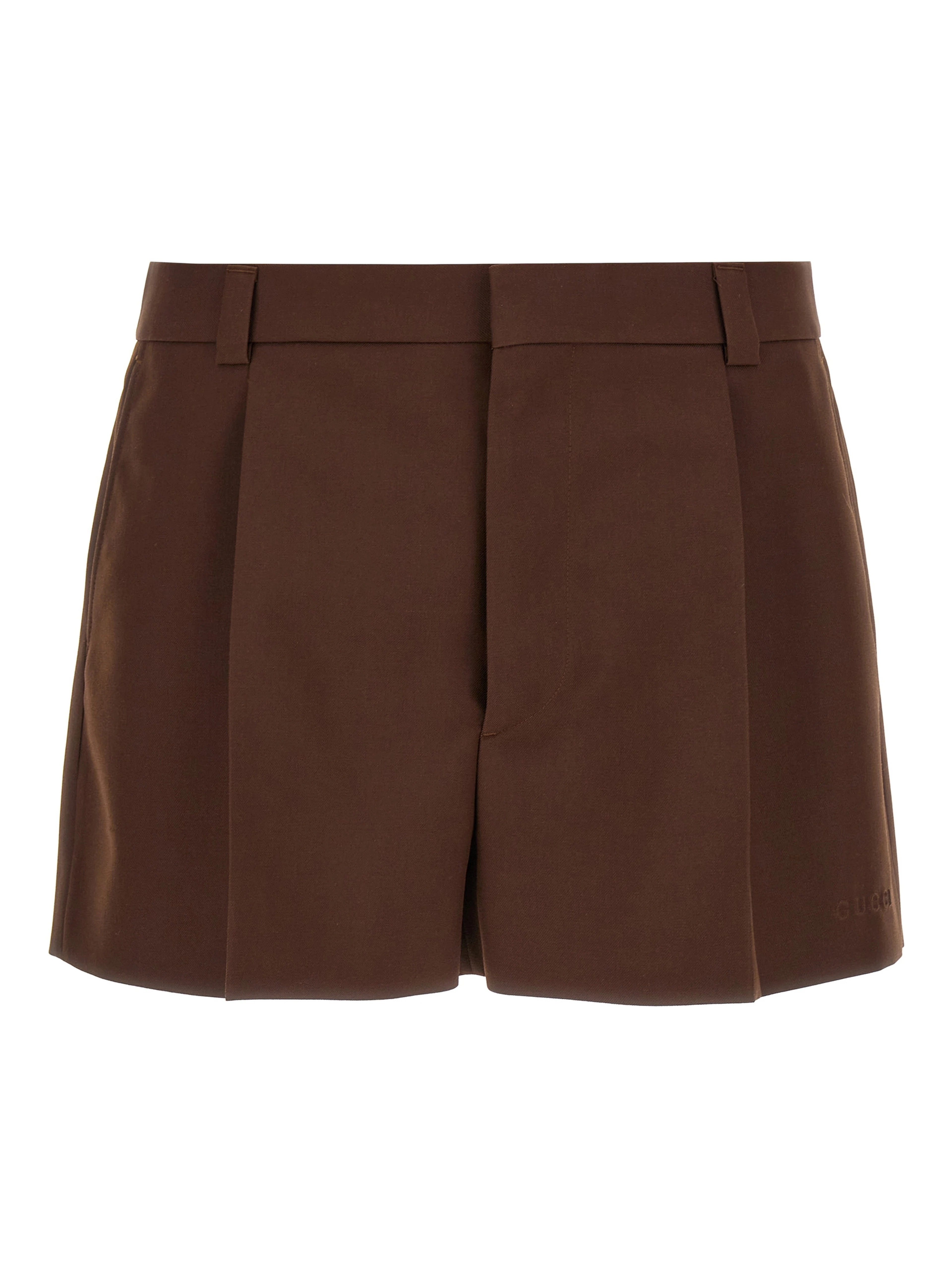 Brown Wool Bermuda Shorts