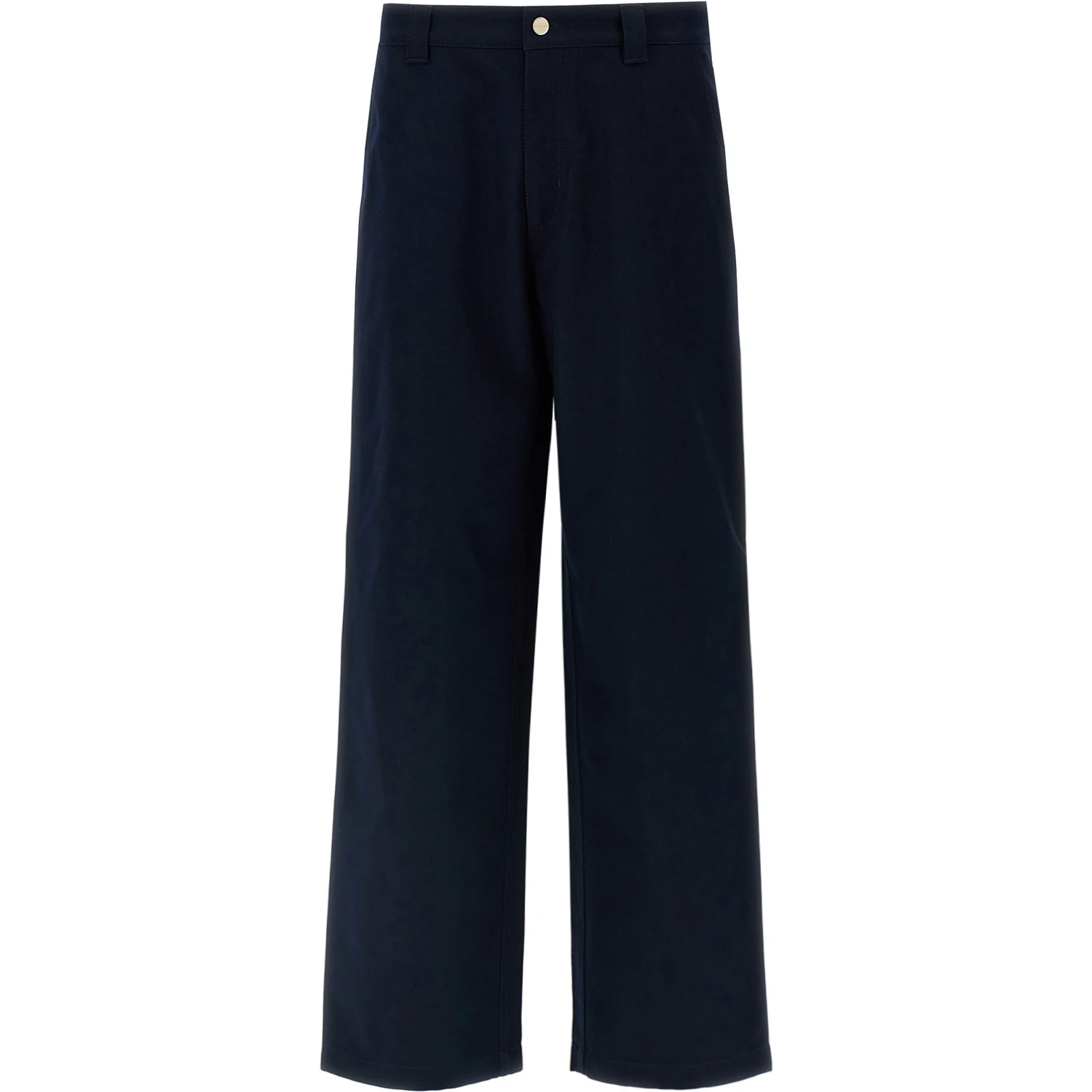 Blue Cotton Casual Pants