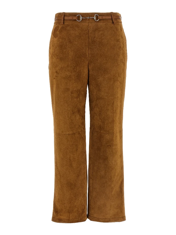 Brown Calfskin Pants