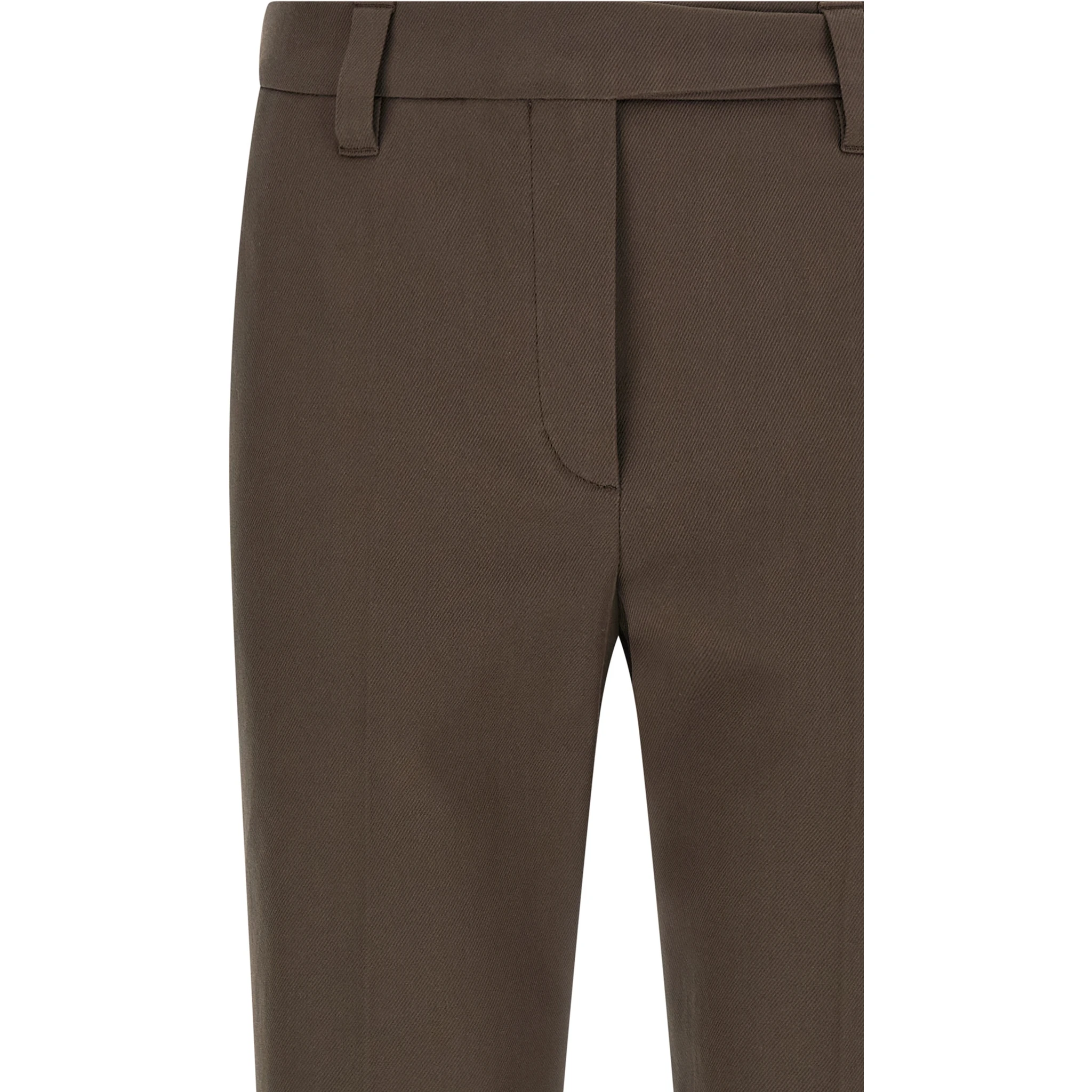 Brown Cotton Casual Pants
