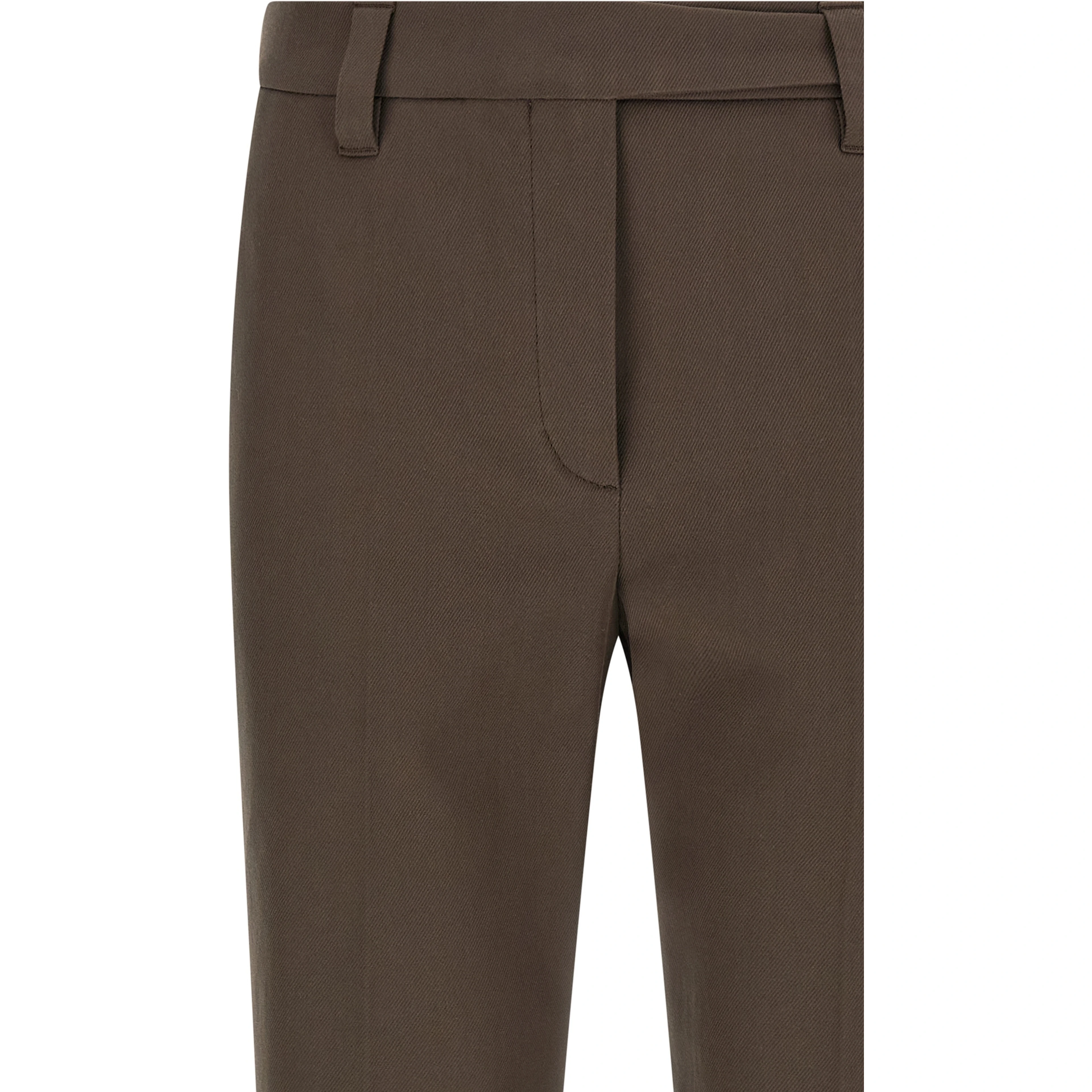 Brown Cotton Casual Pants