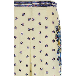 White Viscose Casual Pants