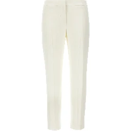White Viscose Casual Pants