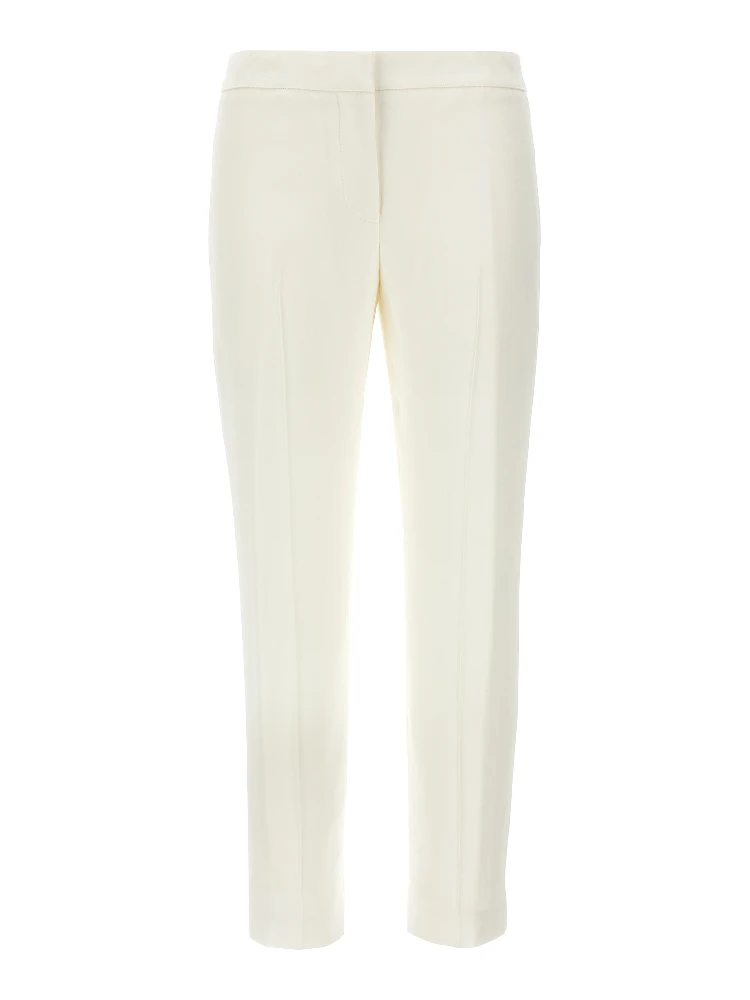 White Viscose Casual Pants