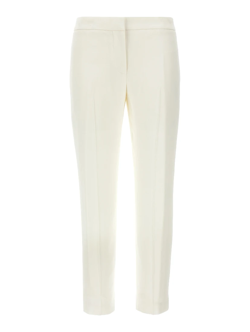 White Viscose Casual Pants