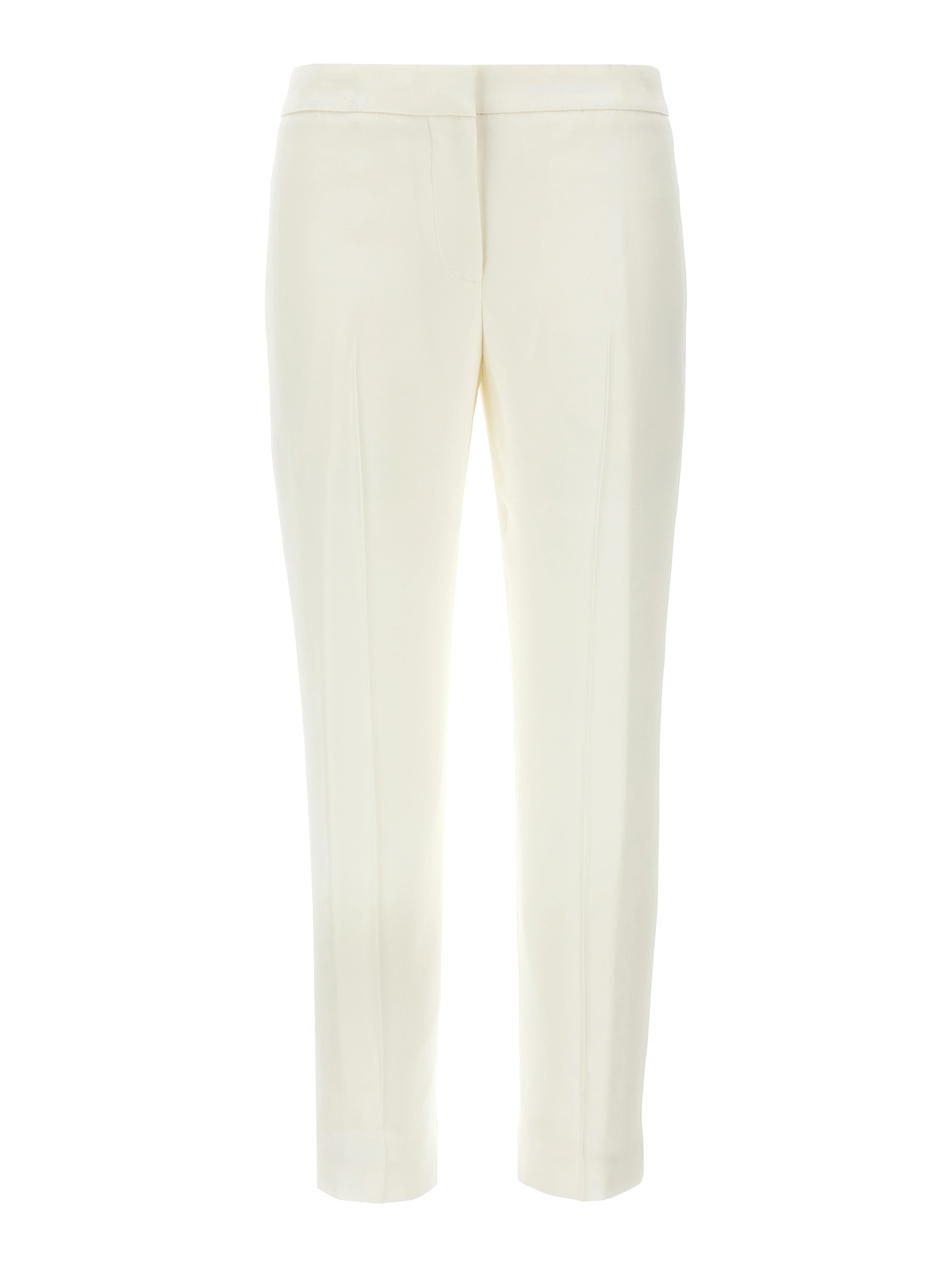 White Viscose Casual Pants