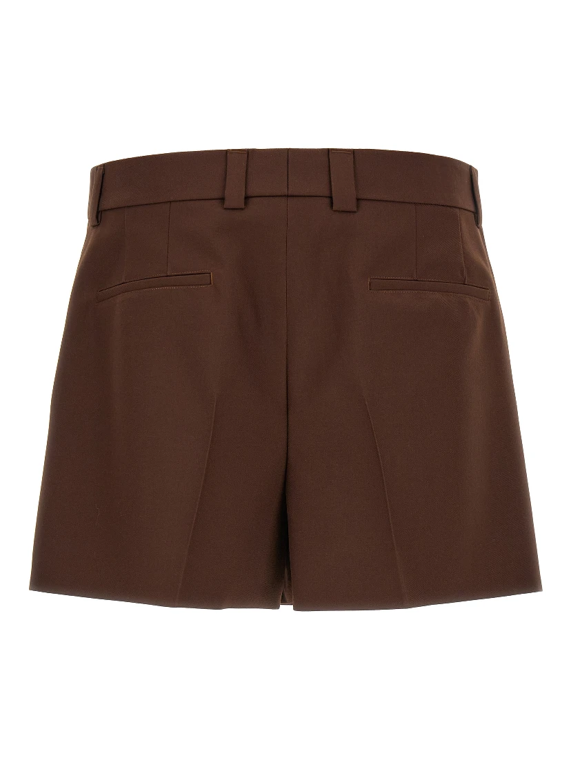 Brown Wool Bermuda Shorts