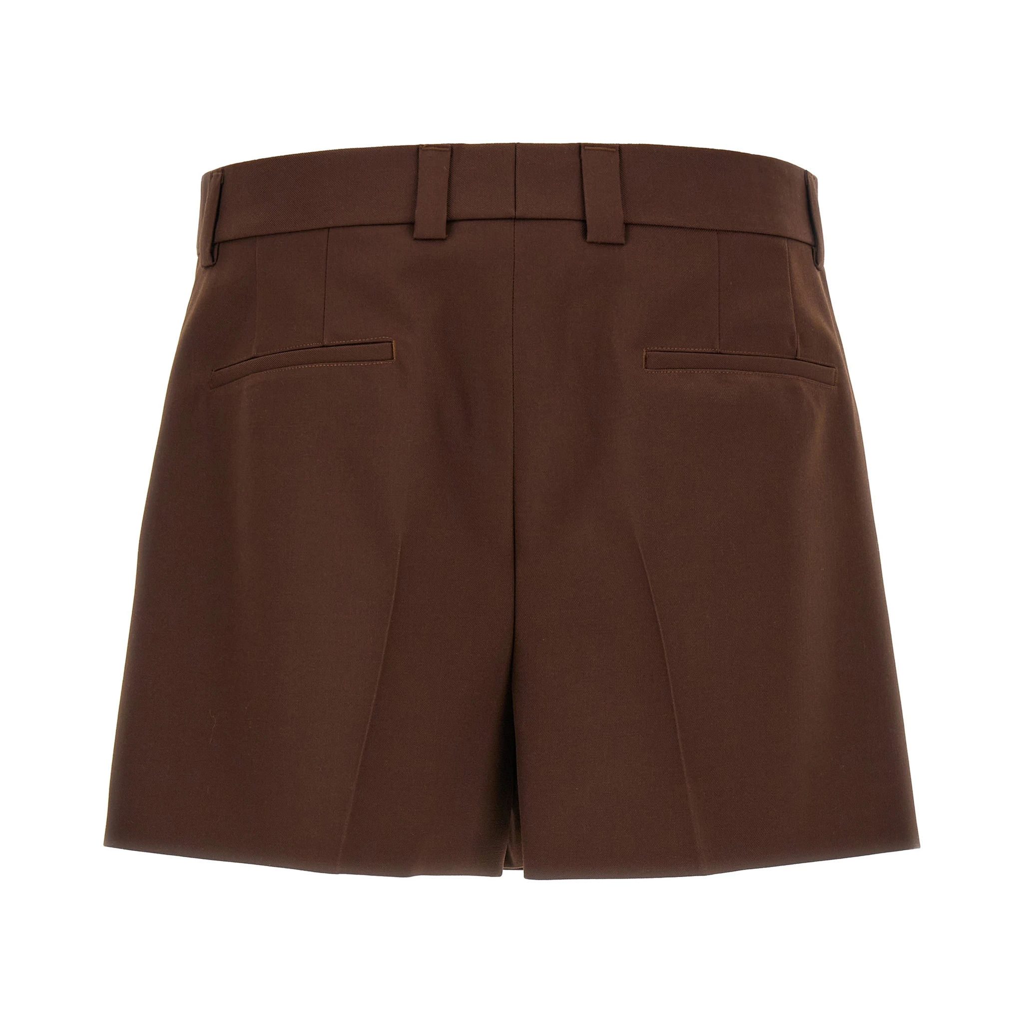 Brown Wool Bermuda Shorts