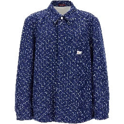 Blue Cotton Biker Jacket