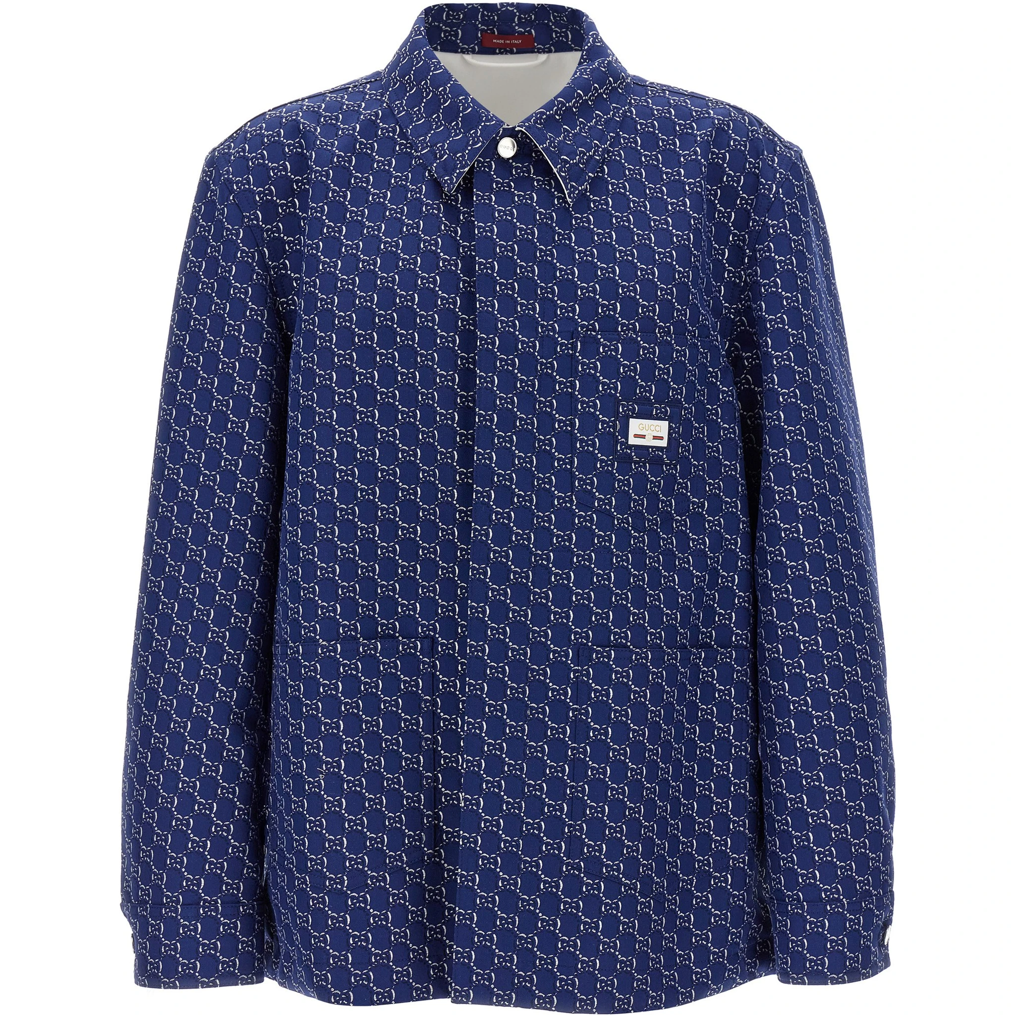 Blue Cotton Biker Jacket