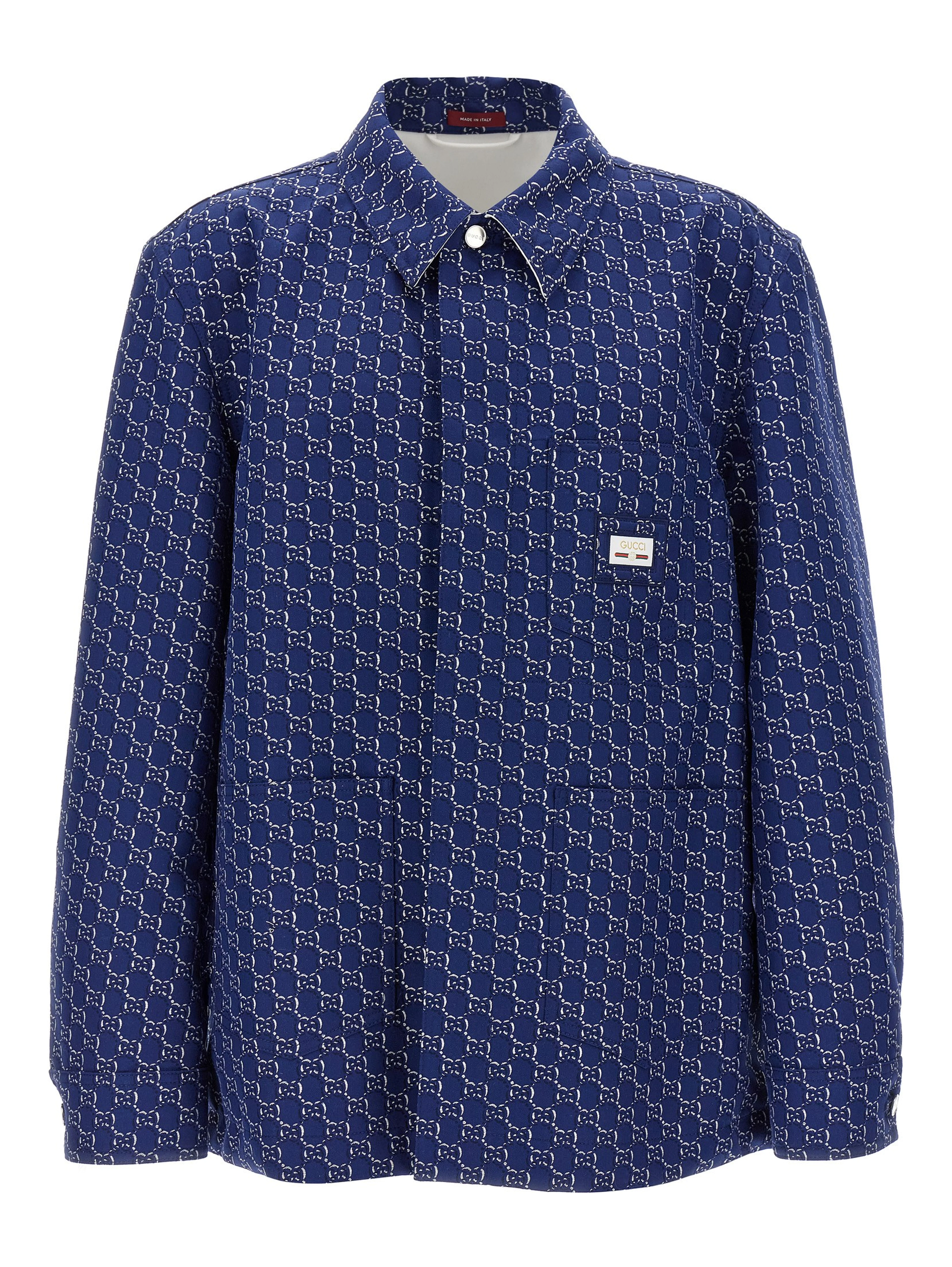 Blue Cotton Biker Jacket