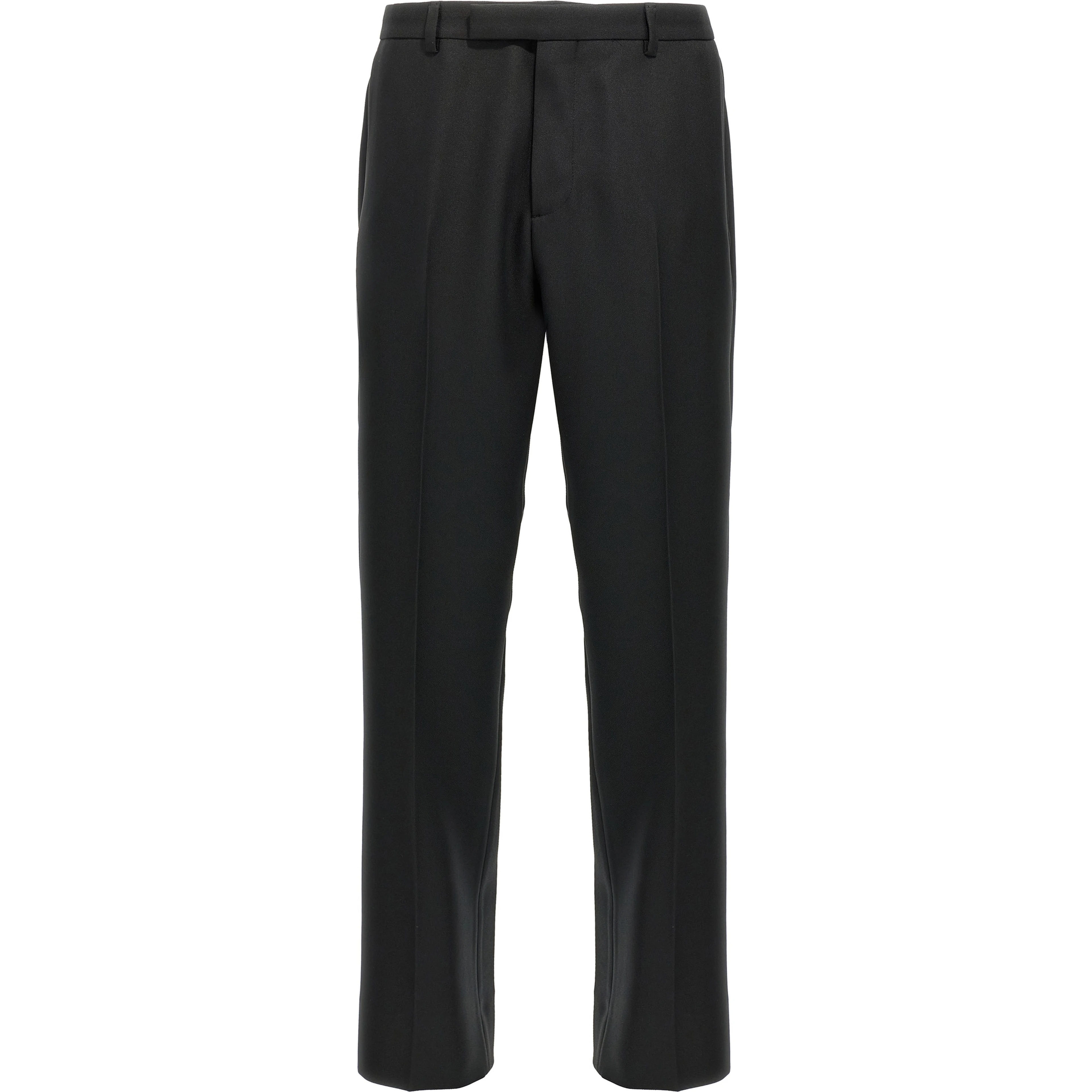 Black Polyester Casual Pants