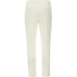 White Viscose Casual Pants