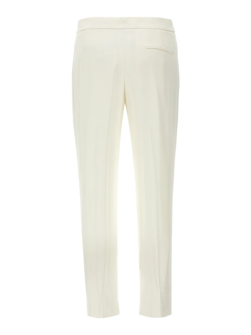 White Viscose Casual Pants