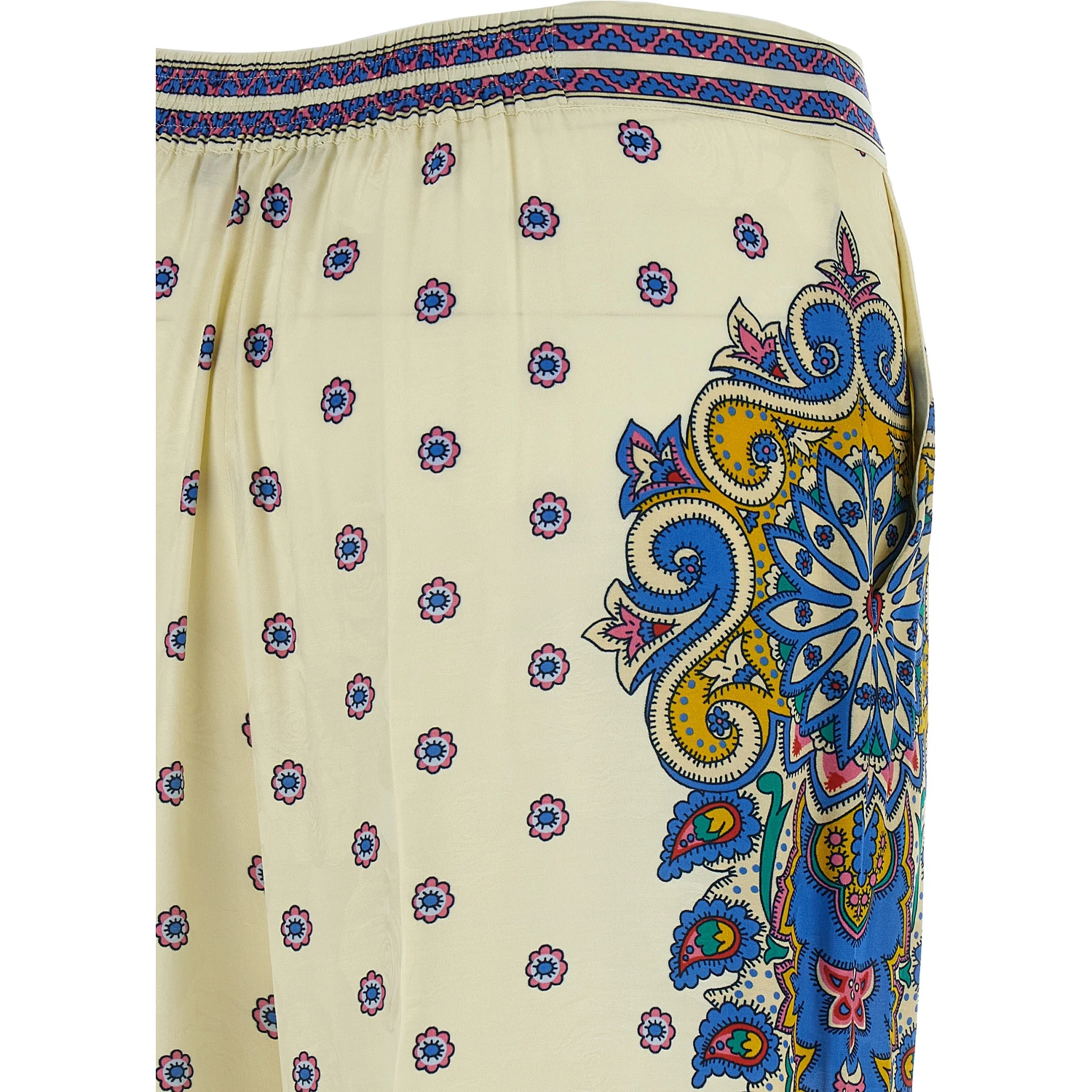 White Viscose Casual Pants