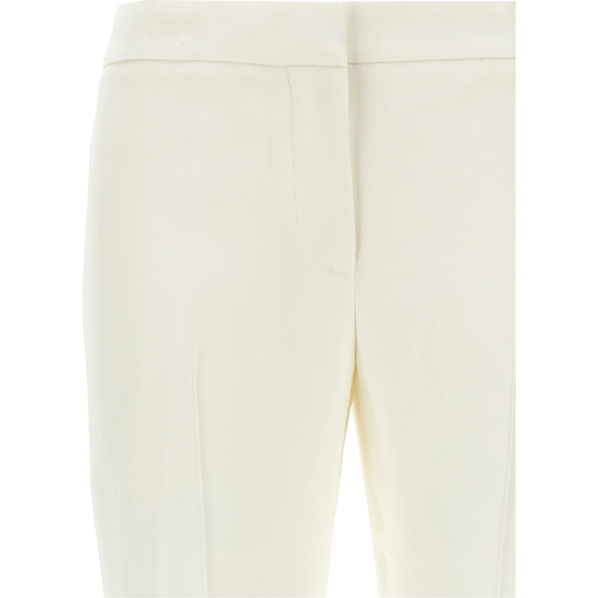White Viscose Casual Pants
