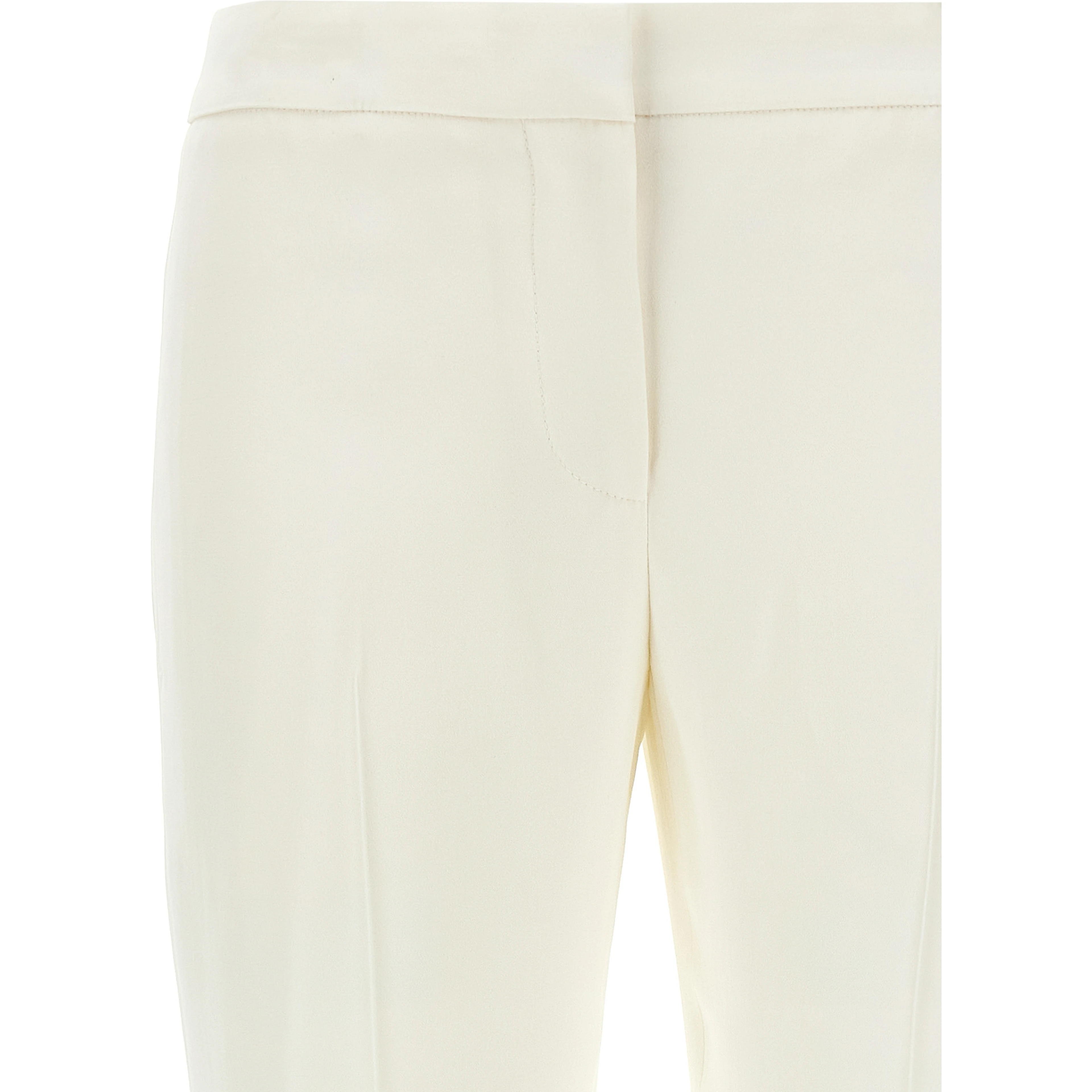 White Viscose Casual Pants