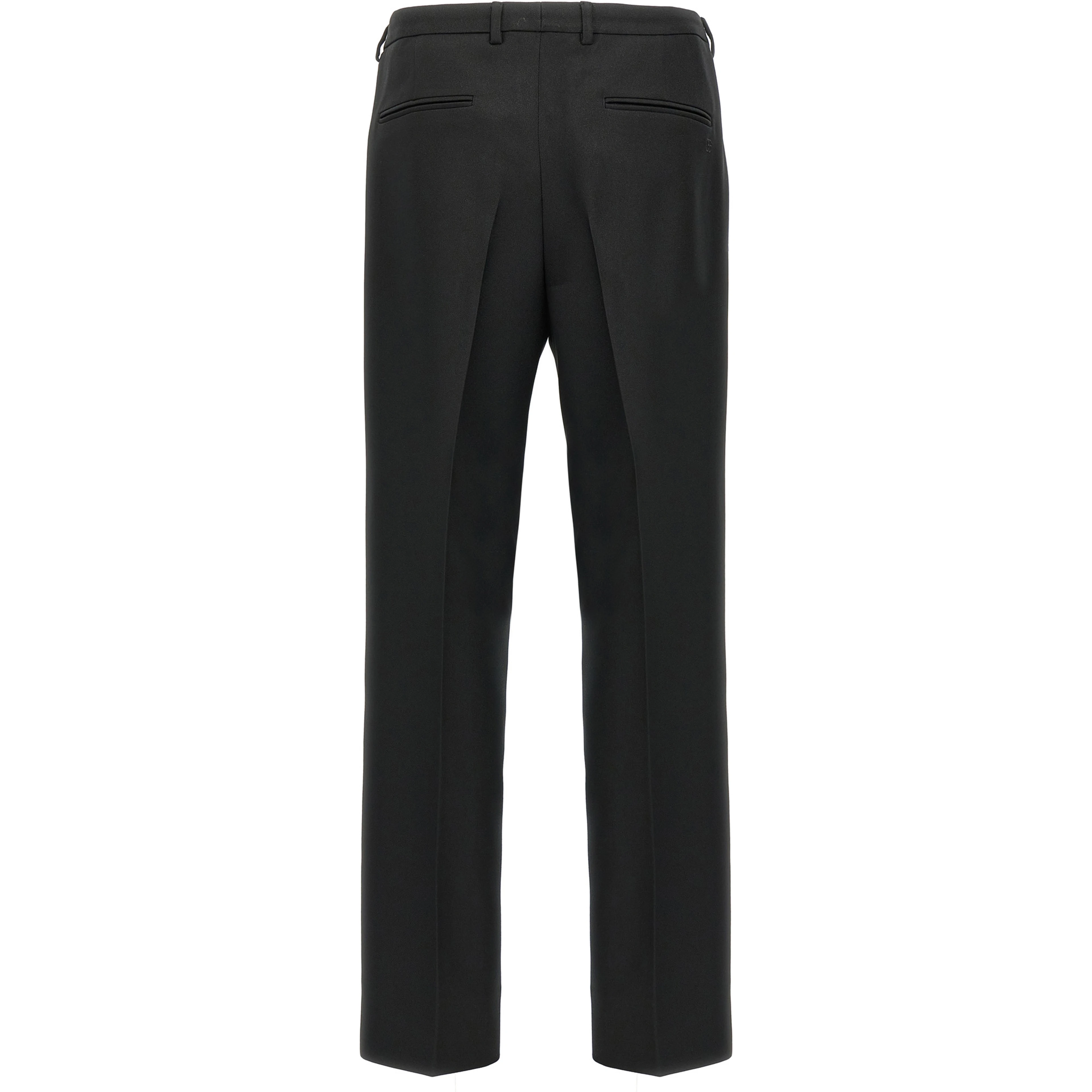 Black Polyester Casual Pants