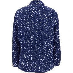 Blue Cotton Biker Jacket