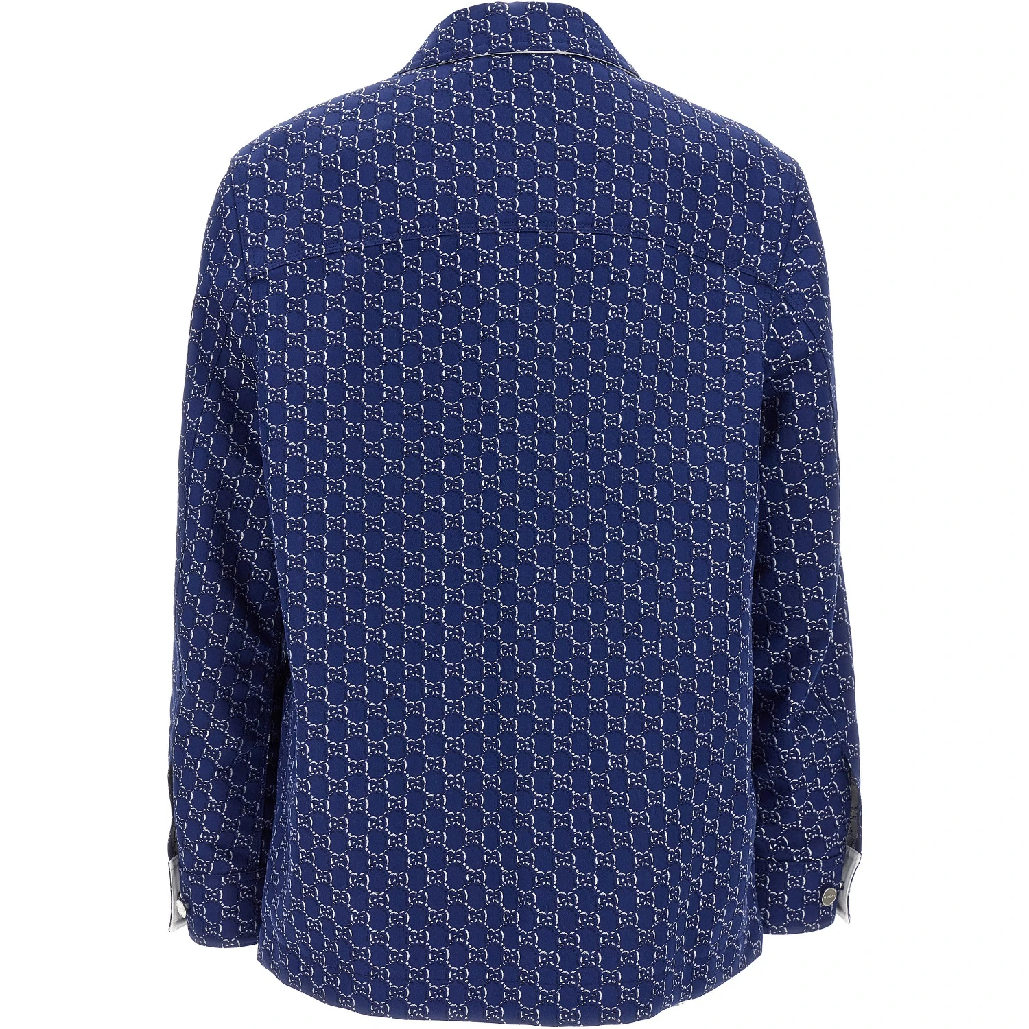 Blue Cotton Biker Jacket