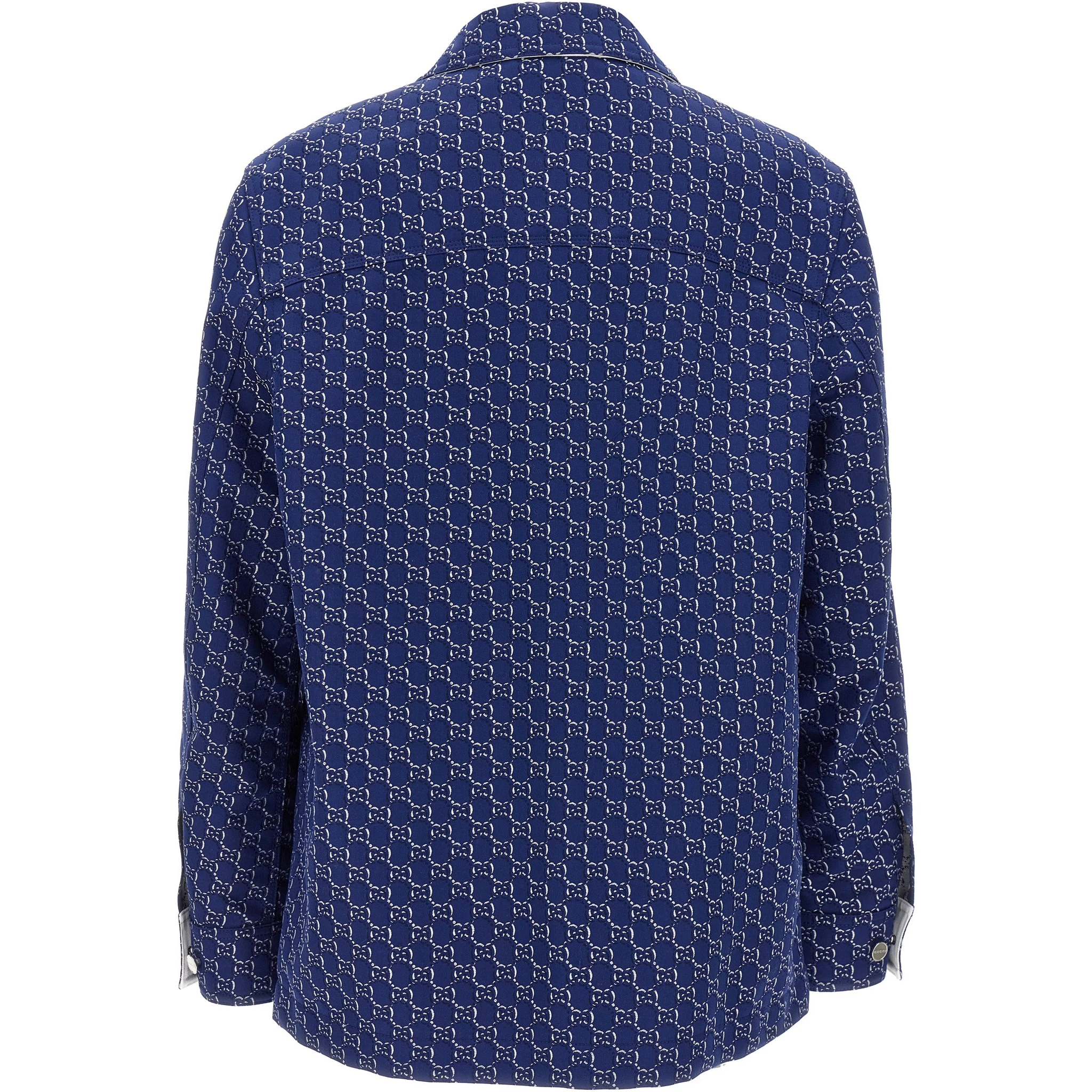 Blue Cotton Biker Jacket