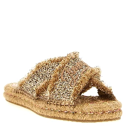 Gold Textile Slides