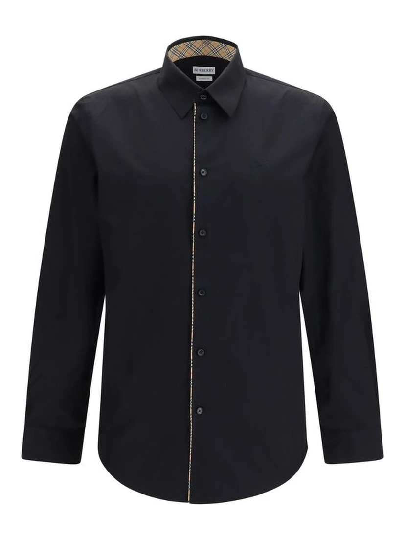 Black Cotton Dress Shirt