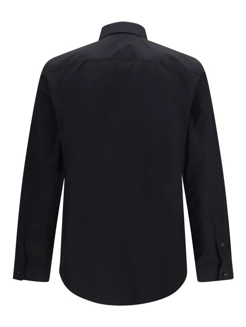 Black Cotton Dress Shirt