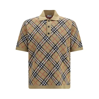 Beige Cotton Polo Shirt