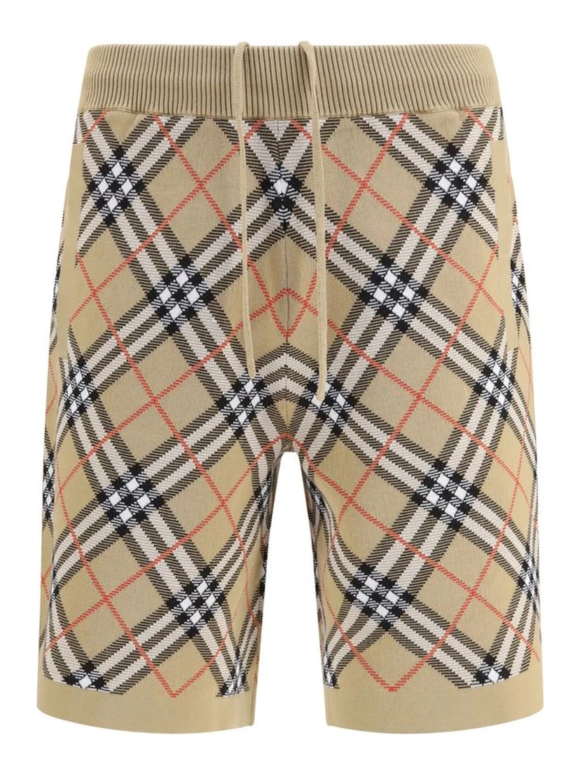 Beige Cotton Bermuda Shorts