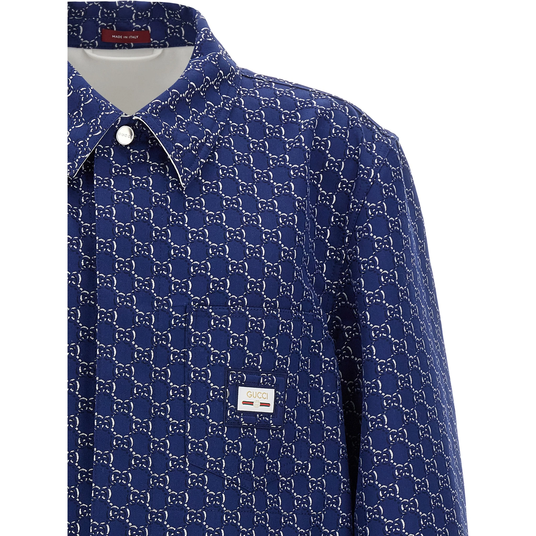 Blue Cotton Biker Jacket