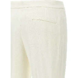 White Viscose Casual Pants